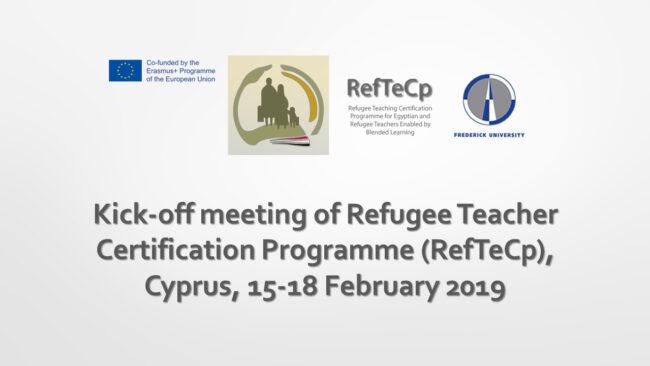 Kick-off meeting of Refugee Teacher Certification Programme (RefTeCp)